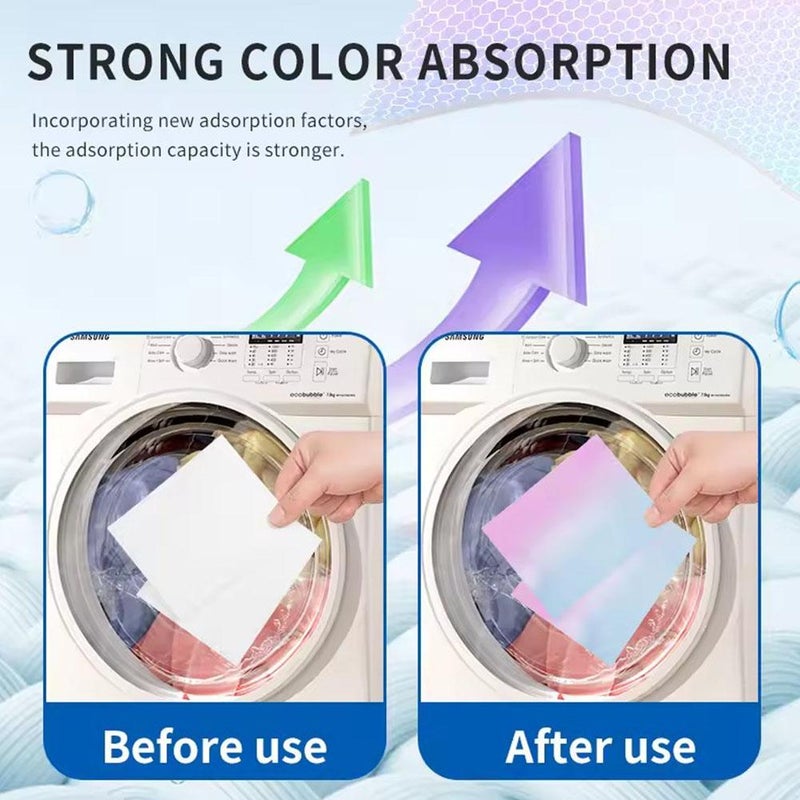 Color Catchers for Laundry, 100 Grabber Sheets Color Catcher Laundry Sheets - Maintains Original Colors of Clothing, Suitable Use for Home, Apartment, School, Travel - Image 4